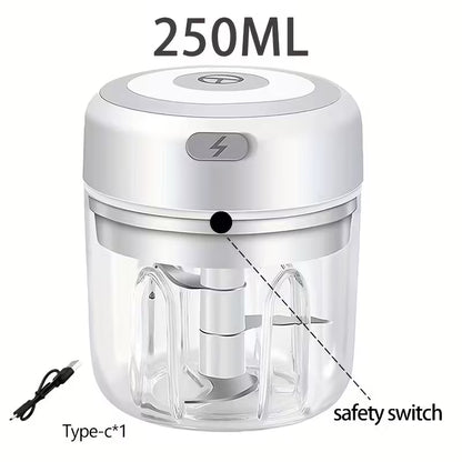 Smart Finds - SwiftChop™ Mini Electric Food Chopper – 250ml USB Rechargeable Kitchen Processor