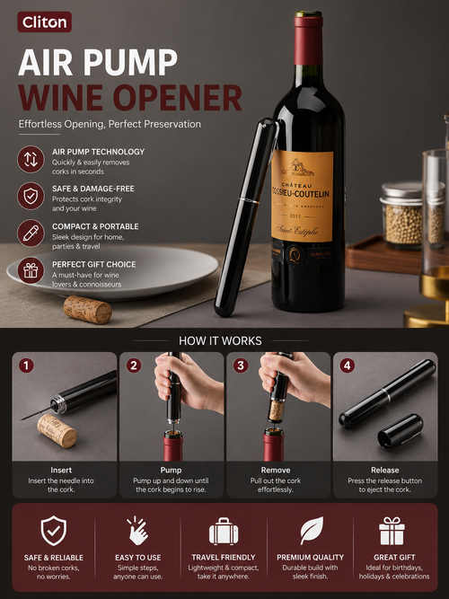 Smart Finds - Air Pressure Wine Opener