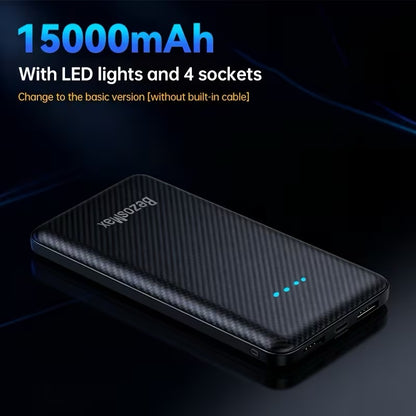 Large Capacity Digital Display Power Bank – Fast Charging with Built-In Cables