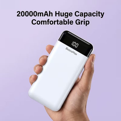 Large Capacity Digital Display Power Bank – Fast Charging with Built-In Cables