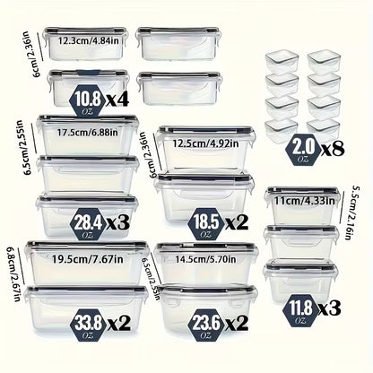 Smart Finds - 16/24/28/48-Piece Refrigerator Storage Container Set