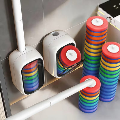 Smart Finds Universal Toilet Brush Set – 7 Replaceable Heads & Auto-Close Holder