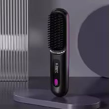 Smart Finds - Cordless Hair Straightening Brush With LCD Display