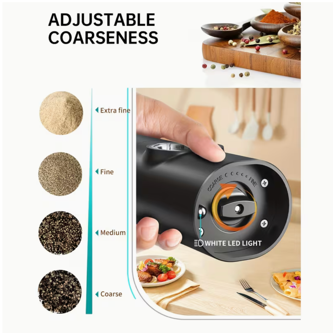 Smart Finds - GrindEase™ Electric Salt & Pepper Grinder Set – Adjustable Coarseness with LED Light