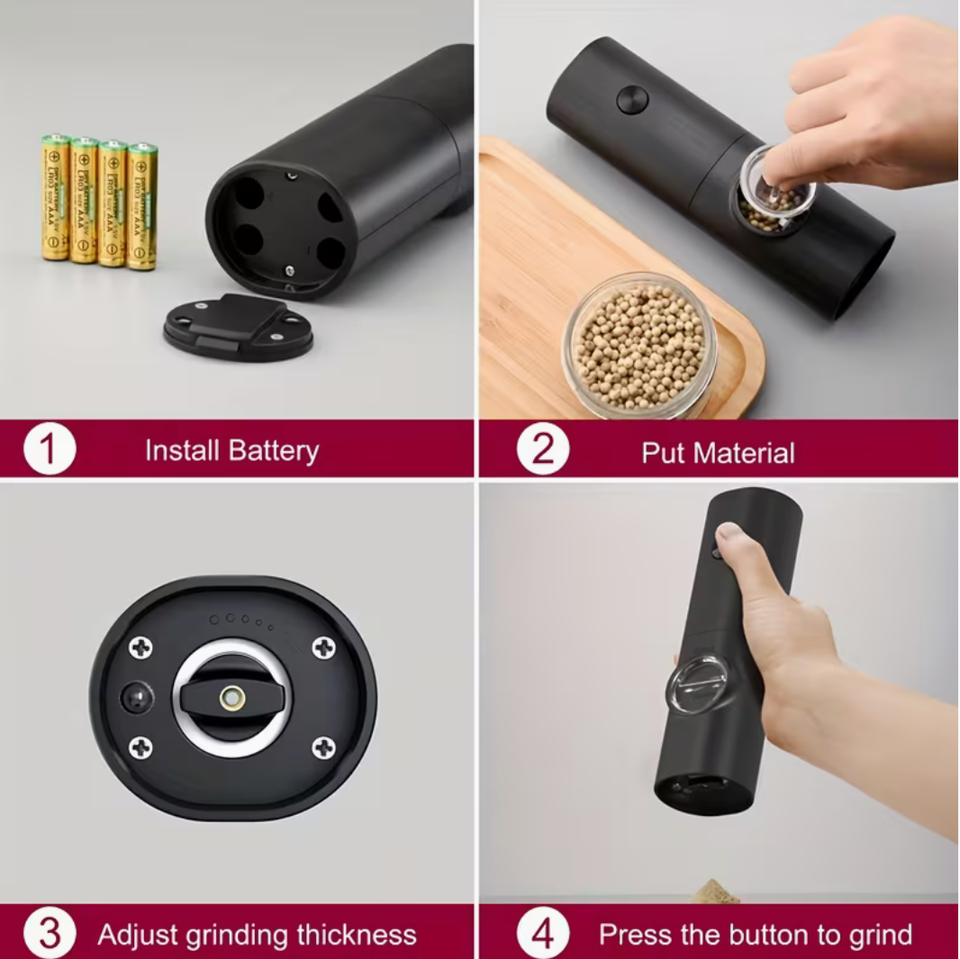 Smart Finds - GrindEase™ Electric Salt & Pepper Grinder Set – Adjustable Coarseness with LED Light