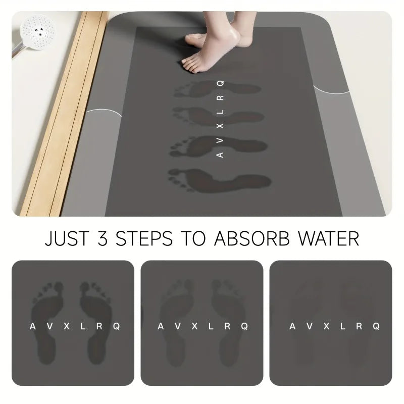 Diatomaceous Bath Mat Super Absorbent Fast Drying