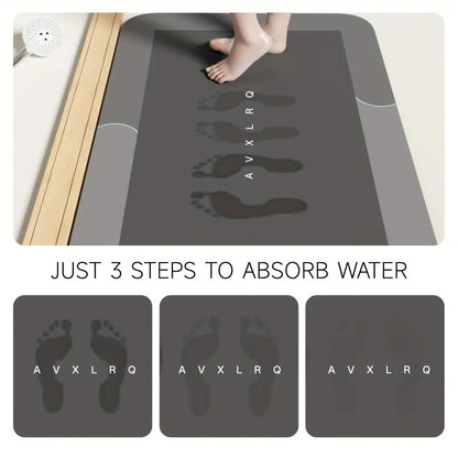 Diatomaceous Bath Mat Super Absorbent Fast Drying
